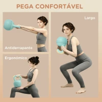 SPORTNOW Kettlebell de 4 kg Pesa Russa Preenchida de Areia Metálica e Alça Antiderrapante para Treino em Casa Ginásio 19x15x28 cm Verde(m-5)