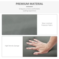 Outsunny Set of 2 Sun Lounger Cushion Non-Slip Seat Pads for Indoor Outdoor Grey(m-6)