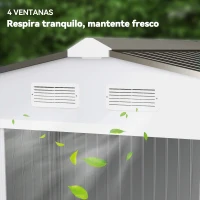Outsunny Caseta de Jardín 277x195x192 cm Cobertizo de Exterior Metálico para Almacenamiento de Herramientas Plata y Gris(m-8)