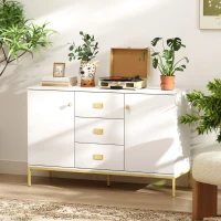HOMCOM Modern White and Gold Sideboard(m-8)