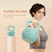 SPORTNOW Kettlebell de 12 kg Pesa Russa Preenchida de Areia Metálica e Alça Antiderrapante para Treino 21x21x30 cm Verde(m-6)