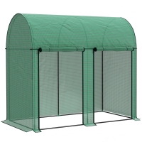 Outsunny Estufa Pequena Estufa de Exterior com Porta Dupla com Fecho de Correr e Cobertura de PE 200x100x178 cm Verde