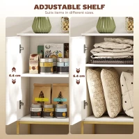 HOMCOM Modern White and Gold Sideboard(m-6)