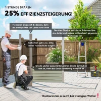 Outsunny Metalowy domek ogrodowy, domek na narzędzia, podwójne drzwi, 249 x 121 x 166/183cm, jasnoszary(m-4)