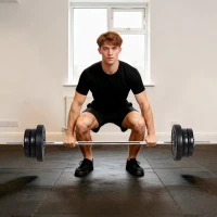 HOMCOM Dumbbell and Barbell Set with 65kg Adjustable Barbell Weights Set, for Home Gym - Black(m-2)