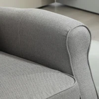 HOMCOM Sillón Relax Reclinable Manual Tapizado en Lino Sintético con Reposapiés Retráctil Carga 150 kg Gris(m-9)