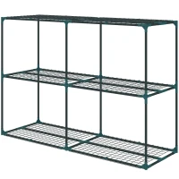 Outsunny 3-Tier Plant Stand Steel Plant Shelf for Indoor and Outdoor 143x48x100 cm Green(m-7)