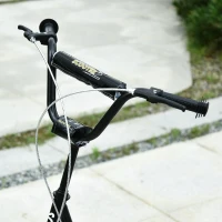 HOMCOM Kick Scooters for Kids with Adjustable Height, Anti-Slip Deck, Dual Brakes, Rubber Tyres, for Boys and Girls Aged 5+ Years Old - Black(m-11)