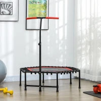SPORTNOW Trampoline de fitness 114 cm, cordes élastiques, poignée réglable 3 positions, trampoline d'exercice silencieux, rouge(m-10)
