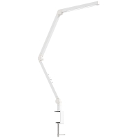 HOMCOM LED Desk Lamp, Dimmable Desk Light with Swing Arm and Clamp, Adjustable Eye-Caring Table Lamp with 2 Colour Modes & 5 Brightness Levels for Study, Drawing, Office, Architect, Task, White