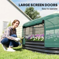 Outsunny Galvanised Raised Garden Bed Kit with Self Watering System and Mesh Cover, Garden Boxes, 6x3Ft, Dark Grey and Green(m-6)