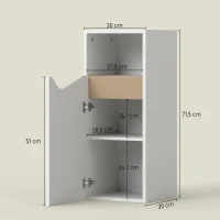 HOMCOM Armoire de salle de bains étroite avec étagères réglables, niche ouverte 30 x 30 x 71,5 cm Blanc(m-3)