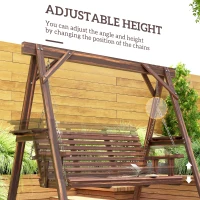 Outsunny Three-Seater Wooden Swing Bench(m-6)
