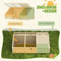 PawHut Schildkrötenbox, Outdoor Schildkrötengehege, bodenloses Design, leicht zu öffnen, Schildkrötenhaus, Natur(m-6)