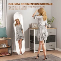 HOMCOM Oglindă Ovală Aurie Înaltă(m-4)