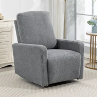 HOMCOM Sillón Relax Reclinable Manual hasta 135º con Reposabrazos Reposapiés Acolchado Grueso y Función de Balanceo 360° Gris(m-2)