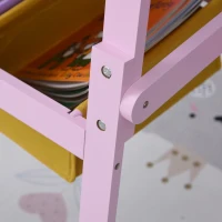 HOMCOM Kids Easel 3 in 1 Wooden Art Easel with Paper Roll Double-Sided Chalkboard & Whiteboard with Storage Baskets for Toddler Girls, Pink(m-10)