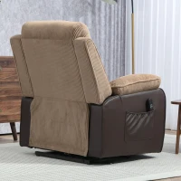 HOMCOM Sillón Relax Reclinable Eléctrico Levanta Personas con Mando a Distancia Puerto USB y Bolsillos Laterales Marrón(m-8)