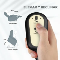 HOMCOM Sillón Relax Reclinable Eléctrico Levanta Personas con Respaldo Alto Capitoné Control Remoto Gris(m-4)