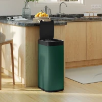 HOMCOM 50L Sensor Bin, Automatic Kitchen Bin, Manual Override, Battery Operated, Inner-Bucket-Free, for Kitchen, Bedroom(m-8)