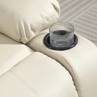 HOMCOM Sillón Relax Reclinable Eléctrico Levanta Personas con Masaje Vibratorio y Calor Puerto USB Control Remoto Crema(m-9)