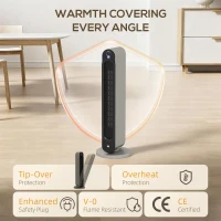 HOMCOM 2kW PTC Ceramic Tower Heater, 10-35°C Temperature Range(m-6)