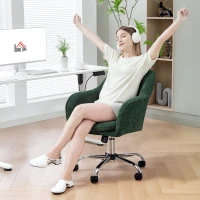 HOMCOM Snow Flannel Office Chair - Dark Green(m-9)