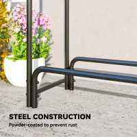 Outsunny Firewood Rack with Waterproof Cover, Heavy Duty Metal Log Store Indoors, Log Storage Holder for Outdoor Indoor Fireplace, 300 x 36 x 99 cm, Dark Green(m-6)