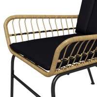 Outsunny Set bistrò Set mobili per balcone Mobili da balcone, stile boho, resistente agli agenti atmosferici, 76 x 66 x 96 cm, Nero(m-5)