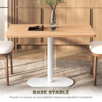 HOMCOM Table à manger rectangulaire pour 6 personnes, 120 x 70 x 75 cm, table de cuisine piétement et plateau épais chêne blanc(m-5)