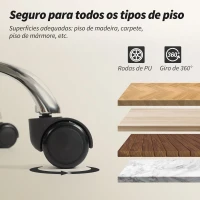 HOMCOM Cadeira de Secretária com Apoio para os Pés  Encosto Reclinável Estofada em Couro Sintético 69x65x108-116 cm Azul(m-7)