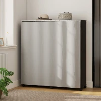 HOMCOM Dulap-penderie mobilier de depozitare mobil cu 6 roți 120L x 40l x 128H cm Negru(m-4)