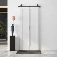 HOMCOM Puerta Plegable Corredera con Herrajes Acabado Personalizable Tirador Fácil Montaje 90x210 cm Blanco(m-8)