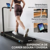 SPORTNOW Cinta de Correr Plegable Inclinado Debajo del Escritorio 2 en 1 con 2.0HP 6 km/h Pantalla LED Control Remoto Negro(m-8)