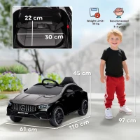 AIYAPLAY Auto elettrica per bambini, telecomandabile, con rotelle di trasporto, luci LED, clacson, per bambini da 3-6 anni, Nero(m-3)