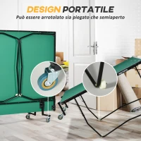 SPORTNOW Tavolo da Ping Pong Pieghevole con 8 Ruote, 2 Racchette, Palline e Rete, 274x152.5x72 cm(m-5)