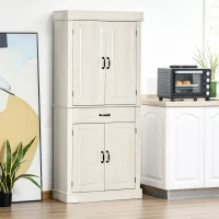 HOMCOM Tall Kitchen Cupboard, Kitchen Pantry Cabinet with Drawer, Shelves, White(m-11)