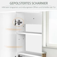 HOMCOM Spiegelschrank Badschrank mit zwei Türen Hängeschrank Badezimmerspiegel Badmöbel Mehrzweckschrank für Badezimmer Soft-Close-Funktion MDF Weiß 80 x 15 x 60 cm(m-7)