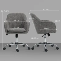 HOMCOM Snow Flannel Office Chair - Grey(m-3)