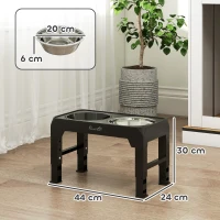 PawHut Raised Dog Bowl, Foldable Elevated Dog bowls with Slow Feeder, 4 Adjustable Heights, for Small Medium Large Breeds(m-3)