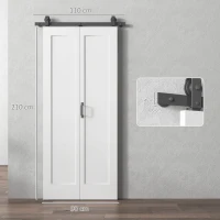 HOMCOM Puerta Plegable Corredera con Herrajes Acabado Personalizable Tirador Fácil Montaje 90x210 cm Blanco(m-3)