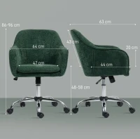 HOMCOM Snow Flannel Office Chair - Dark Green(m-3)