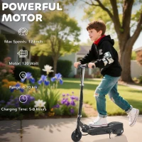 HOMCOM Foldable Electric Kids Scooter, Ride on, for Ages 7-14 Years, Black(m-4)