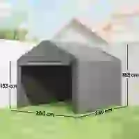 Outsunny Carpa de Jardín para Bicicletas con Marco de Metal Galvanizado Puerta con Cremallera Impermeable Anti-UV 2,4x2x2 m Gris(m-3)