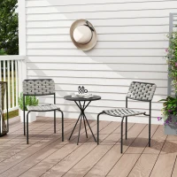 Outsunny Set mobili da giardino in polyrattan, lounge outdoor mobili da balcone per 2 persone, 3 pezzi 2 sedie, tavolo grigio(m-4)