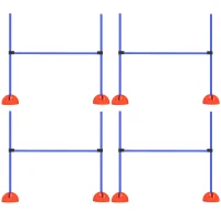 PawHut 4-delig honden-Agility-set met 4 hindernissen en draagtas voor sprongtraining, Blauw(m-10)