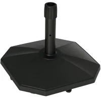 Outsunny 18kg Patio Parasol Base, Garden Concrete Umbrella Base, Outdoor Umbrella Stand Holder for Parasol Poles 34mm, 38mm and 48mm, Black(m-10)