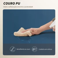 HOMCOM Cadeira de Secretária com Apoio para os Pés  Encosto Reclinável Estofada em Couro Sintético 69x65x108-116 cm Azul(m-8)