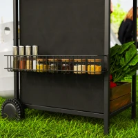 Outsunny Barbecue a gas 7 kW carrello con 3 bruciatori fornello laterale ruota coperchio 107 x 54 x 96 cm Nero(m-5)