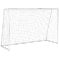 SPORTNOW Porta da calcio, con rete robusta, telaio in plastica, picchetti, 300L x 120B x 200H cm, Bianco(m-7)